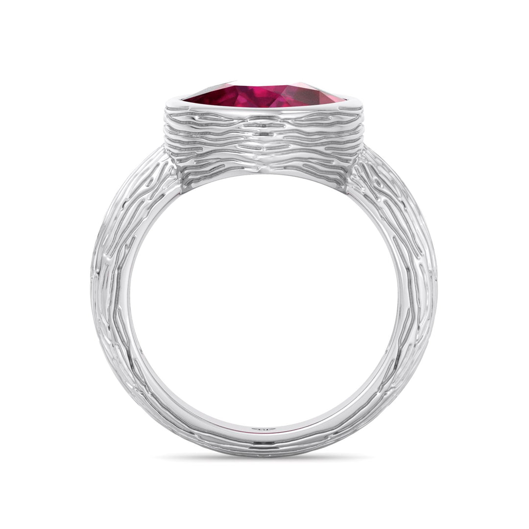 Cushion Cut Ruby Engagement Ring White Gold