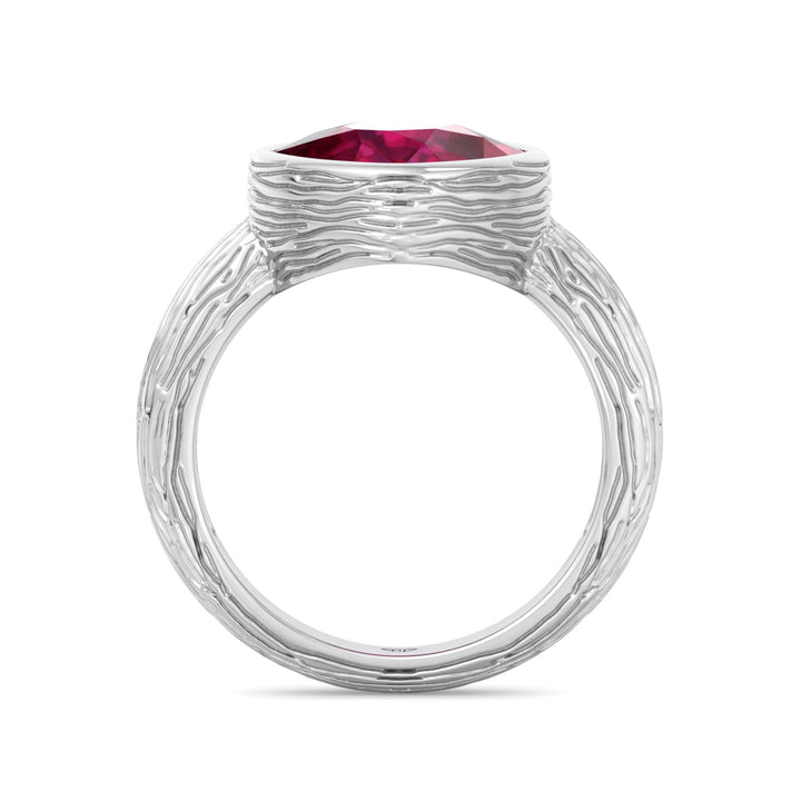 Cushion Cut Ruby Engagement Ring White Gold