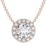 Round-Halo-Diamond-Pendant-Necklace-in-rose-gold