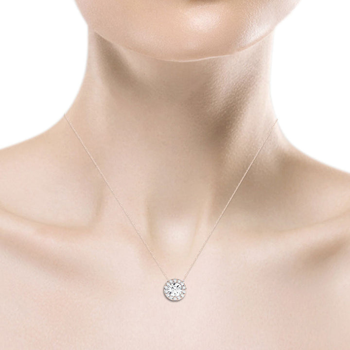  Round-Halo-Diamond-Pendant-Necklace-in-rose-gold