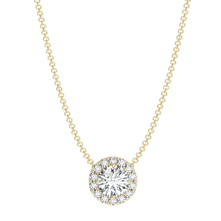  Round-Halo-Diamond-Pendant-Necklace-in-yellow-gold