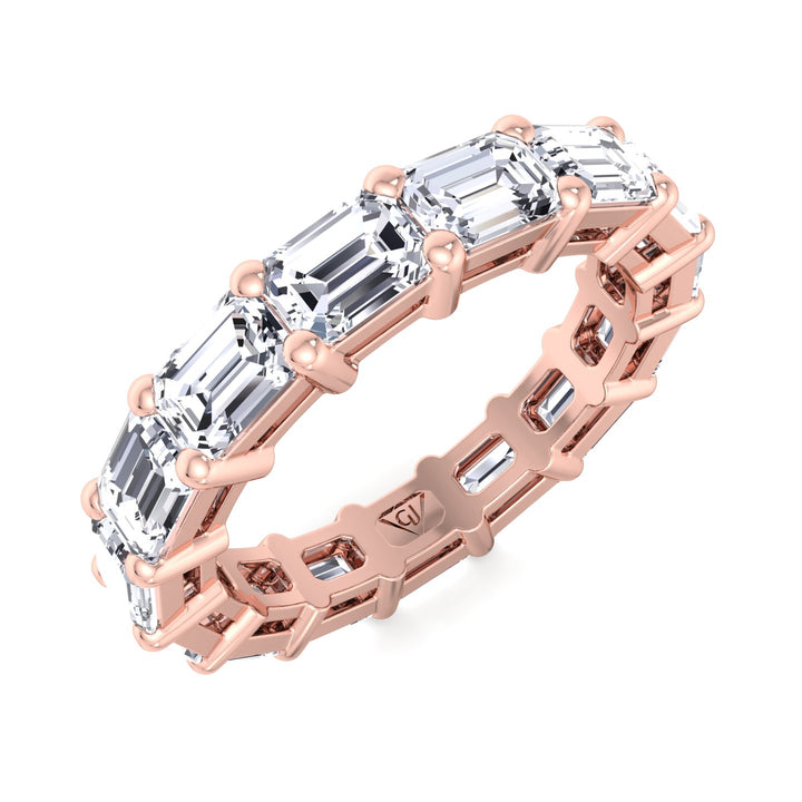 East to West Diamond Eternity Band Rose Gold