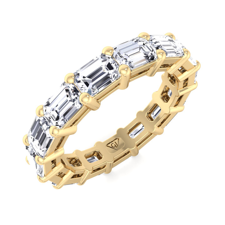 East to West Diamond Eternity Band Yellow Gold