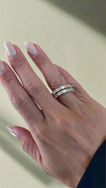 Emerald Cut Natural Diamond Eternity Band Stacking