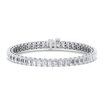 Emerald Cut Natural Diamond Tennis Bracelet White Gold