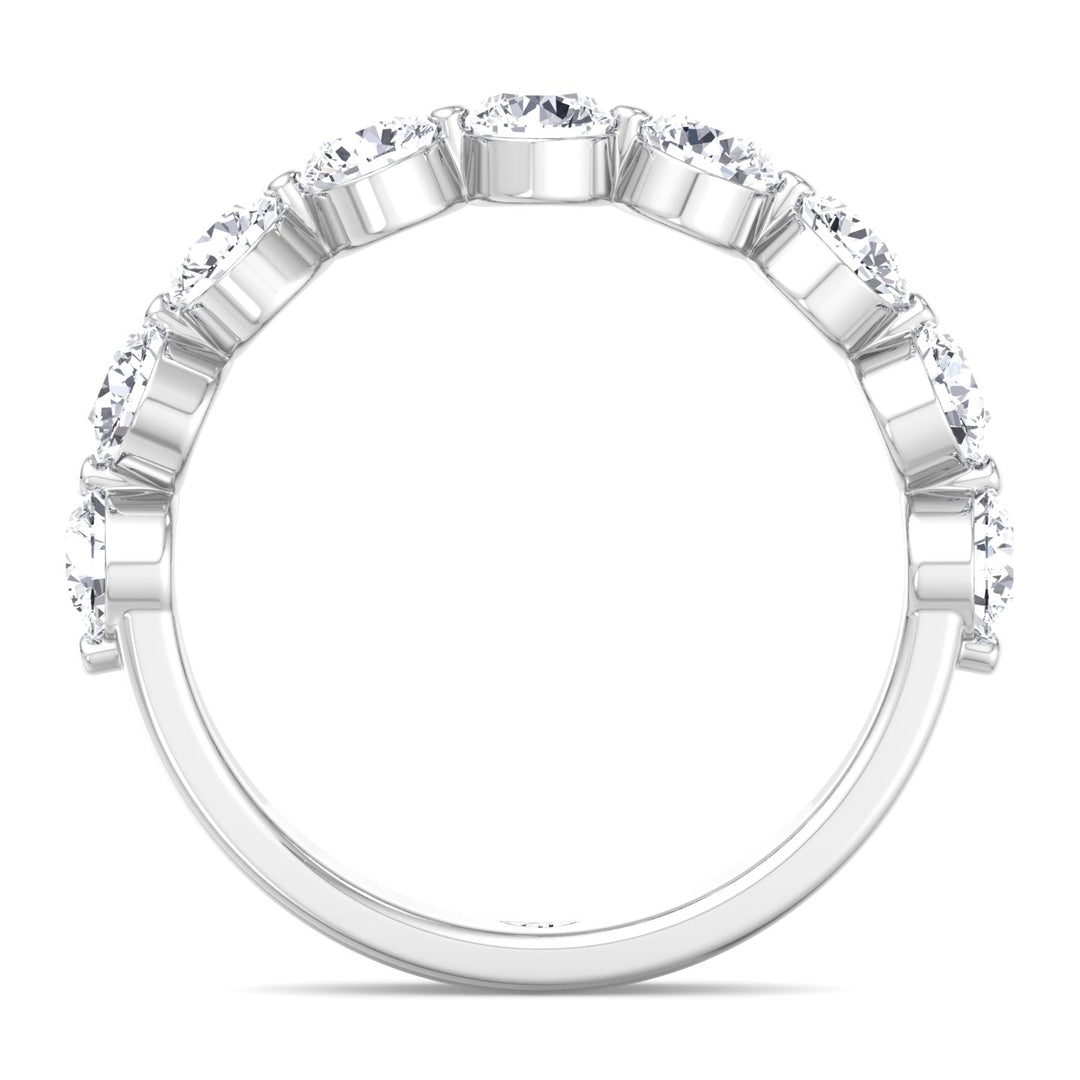 Floating Natural Diamond Semi Eternity Band, White Gold, Profile
