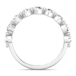 Floating Natural Diamond Semi Eternity Band, White Gold, Profile