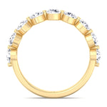 Floating Natural Diamond Semi Eternity Band, Yellow Gold, Profile