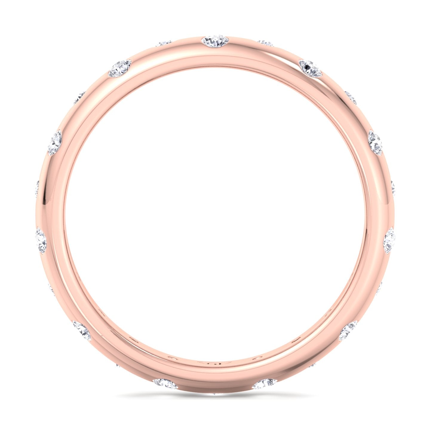 Gypsy Set Eternity Band, Rose Gold, Profile