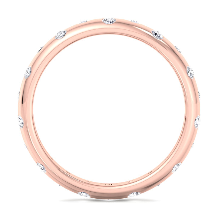 Gypsy Set Eternity Band, Rose Gold, Profile
