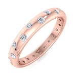 Gypsy Set Eternity Band, Rose Gold, Top Down