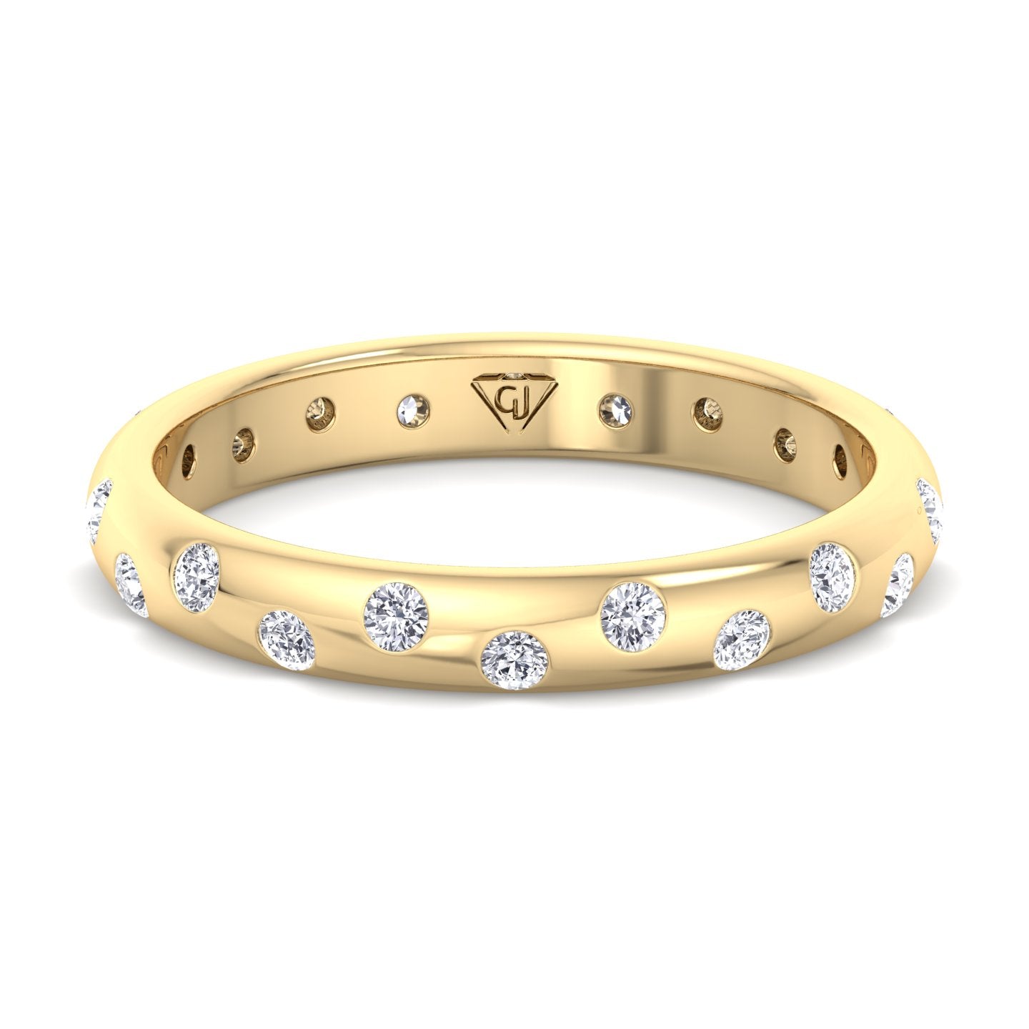 Gypsy Set Eternity Band, Yellow Gold, Front