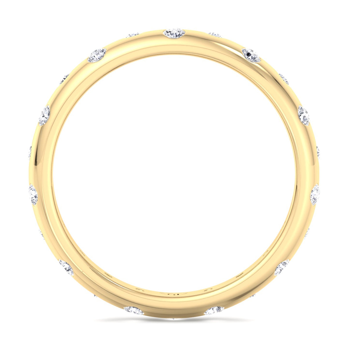 Gypsy Set Eternity Band, Yellow Gold, Profile