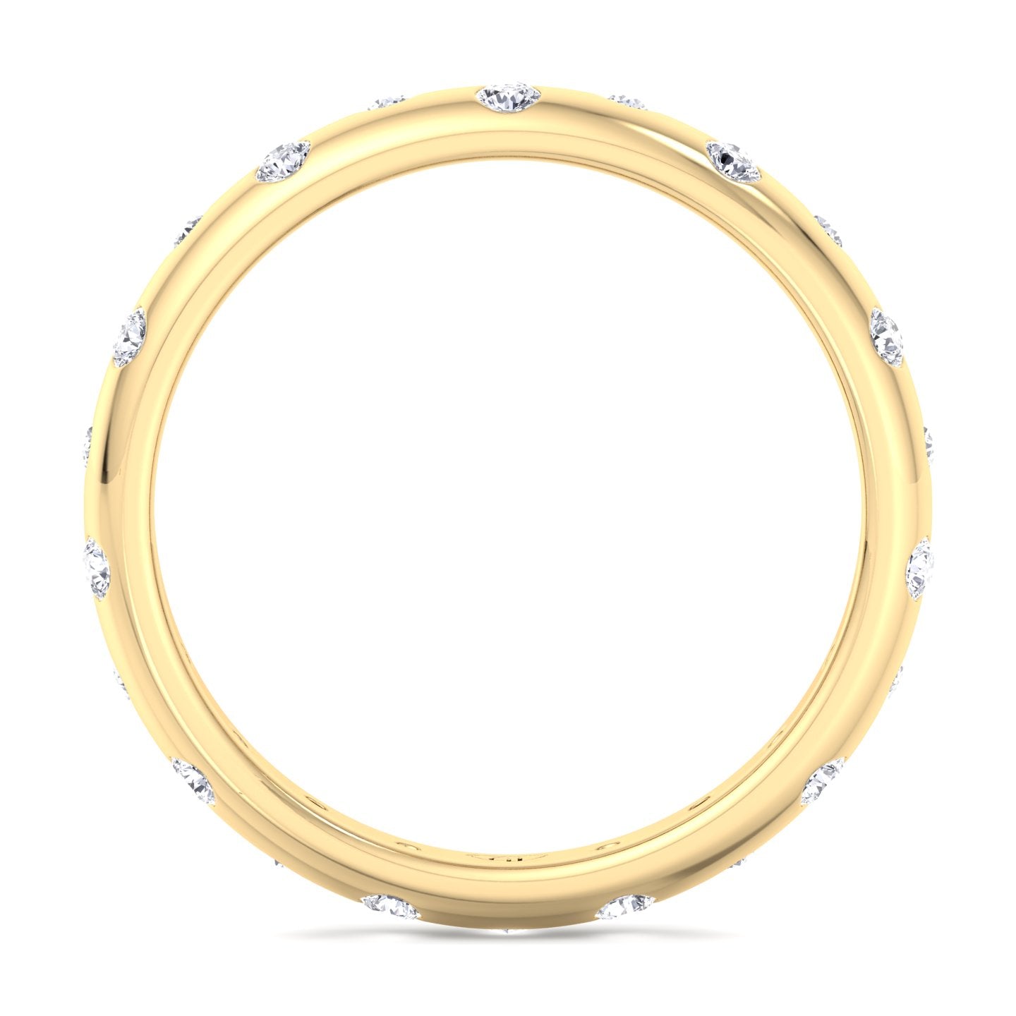 Gypsy Set Eternity Band, Yellow Gold, Profile