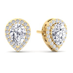 Gem Jewelers Co.- Pear Shape Halo Diamond Studs