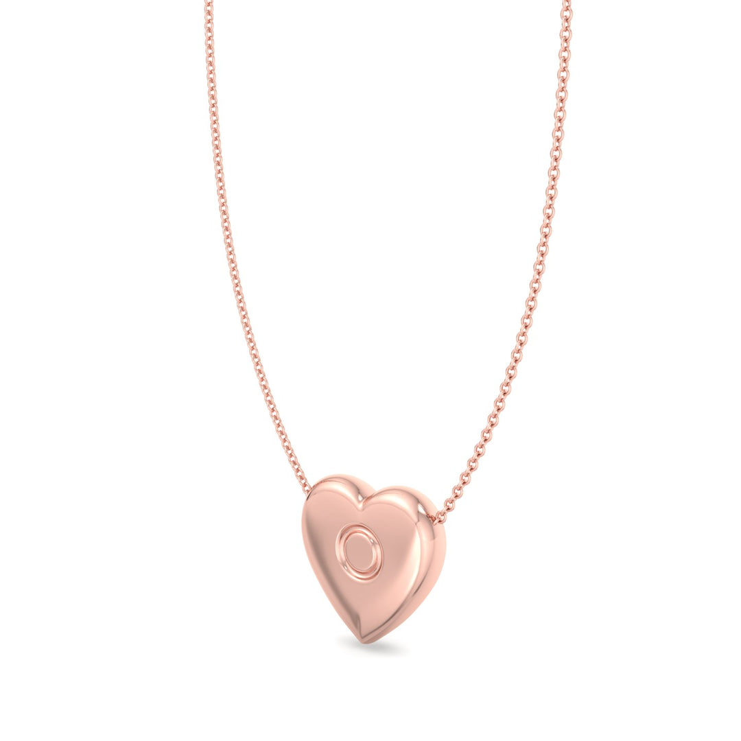 Heart Shaped Pendant with Chain Rose Gold