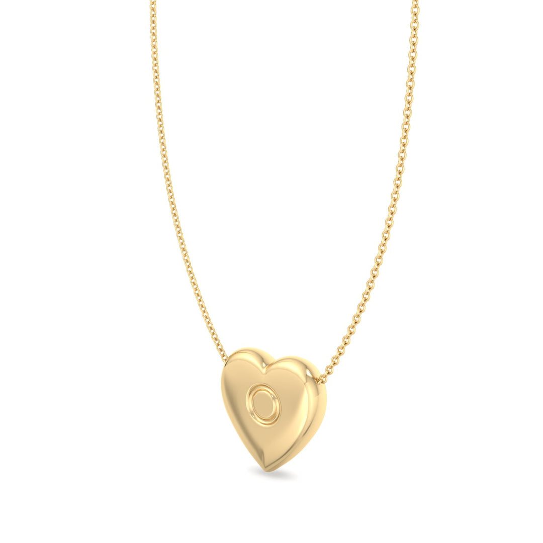 Heart Shaped Pendant with Chain Yellow Gold