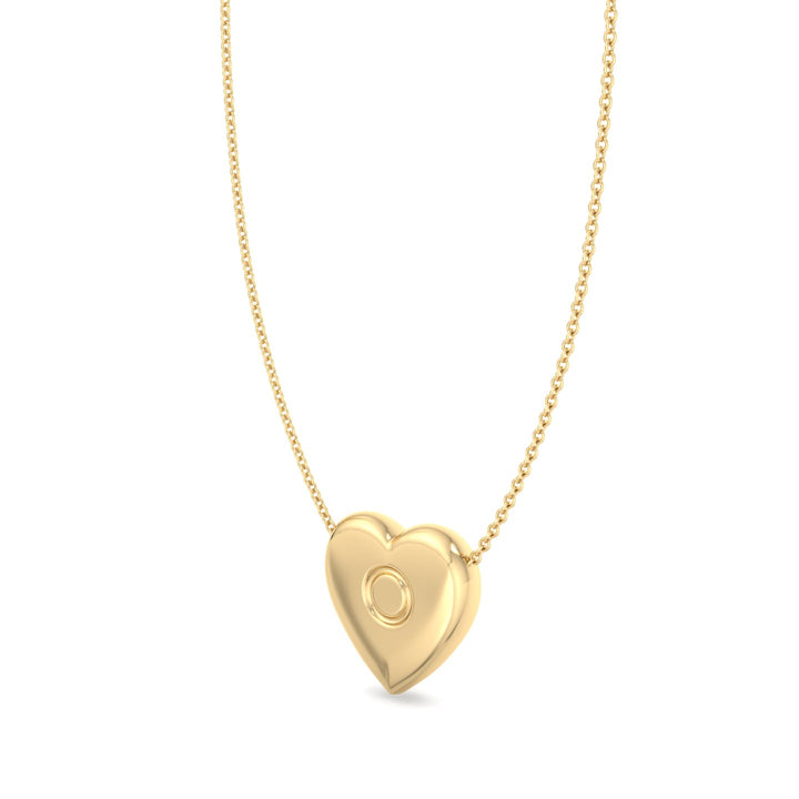 Heart Shaped Pendant with Chain Yellow Gold