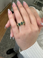 Ophelia - Bezel Set Oval Cut Green Emerald Eternity Band - Gem Jewelers Co