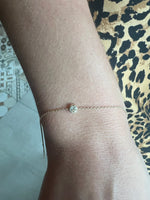 Natural diamond solitaire bracelet with bezel setting