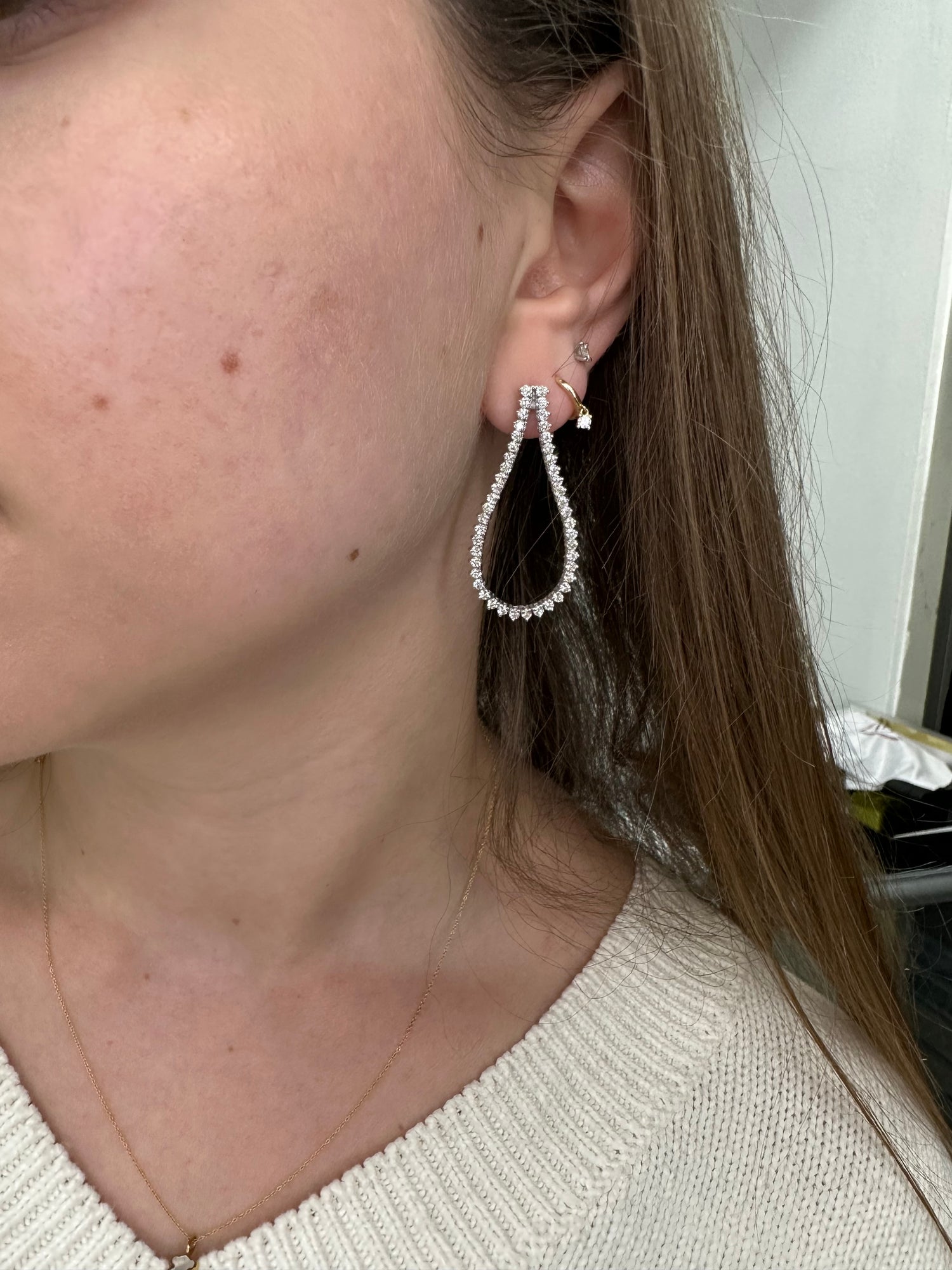 Macha - 2.40CT Teardrop Shape Diamond Fashion Earrings - Gem Jewelers Co
