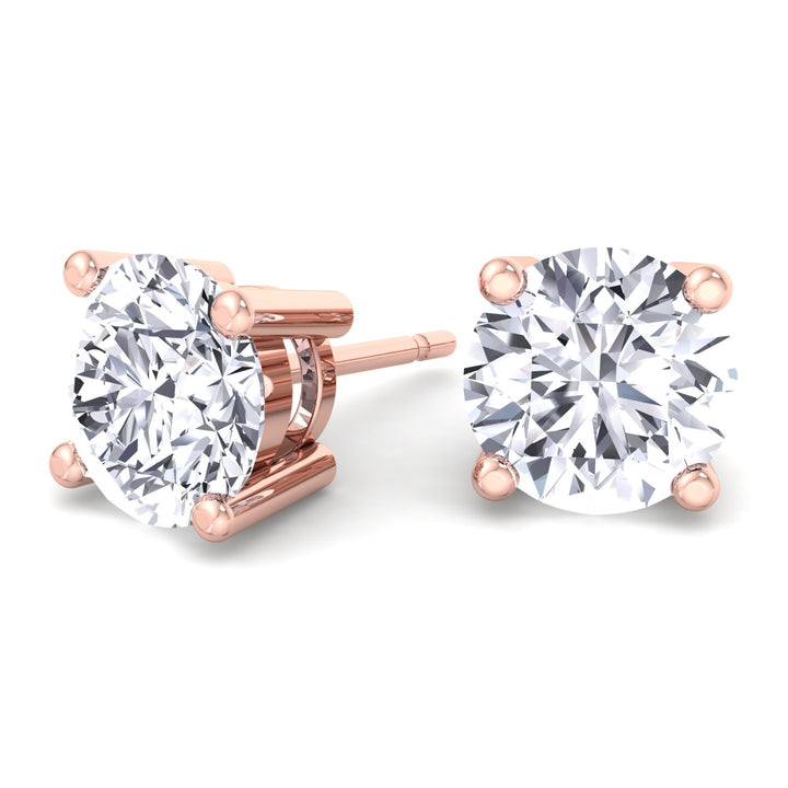 Jonas Men's Round Diamond Studs, Rose 