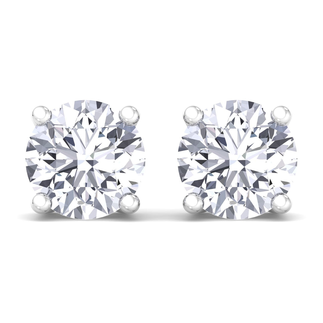 Jonas Men's Round Diamond Studs, White