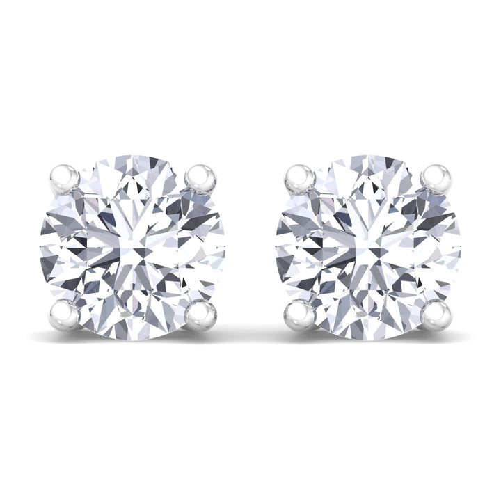 Jonas Men's Round Diamond Studs, White