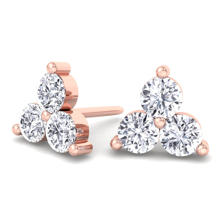 London 3 Piece Diamond Studs Rose Gold