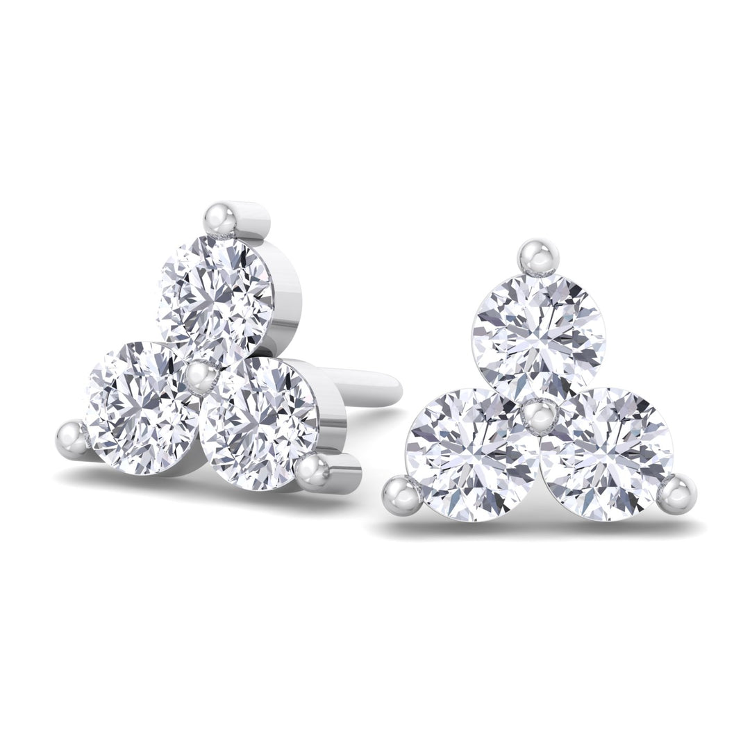 London 3 Piece Diamond Studs White Gold