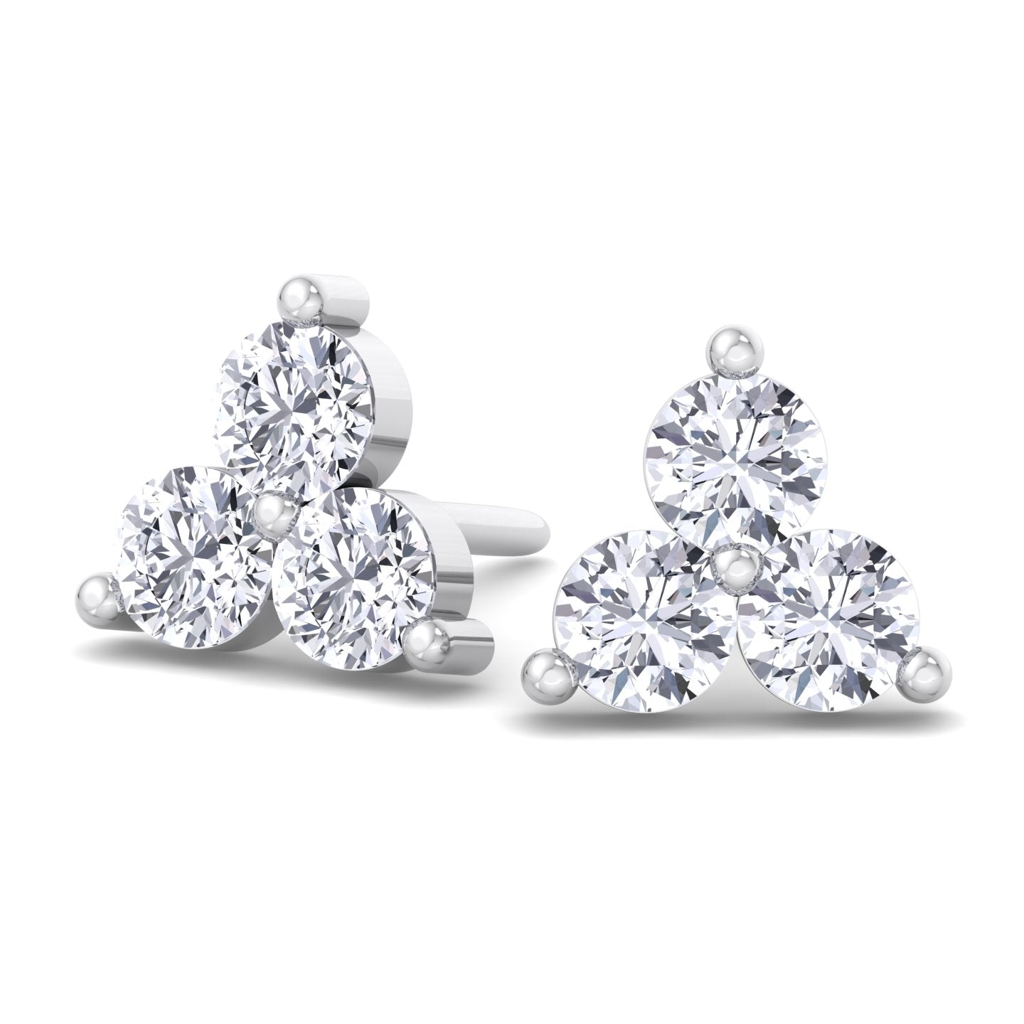 London 3 Piece Diamond Studs White Gold