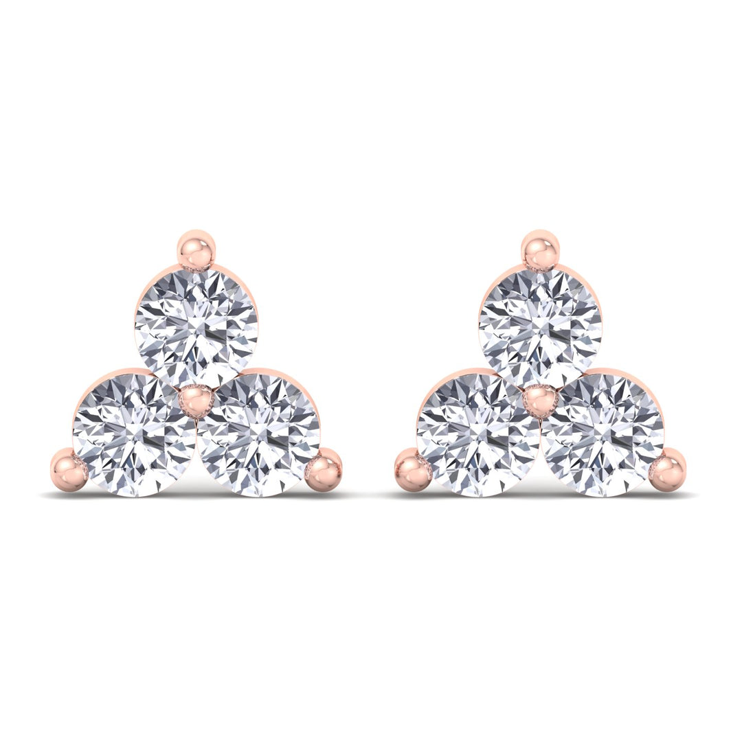London 3 Piece Rose Gold Diamond Studs