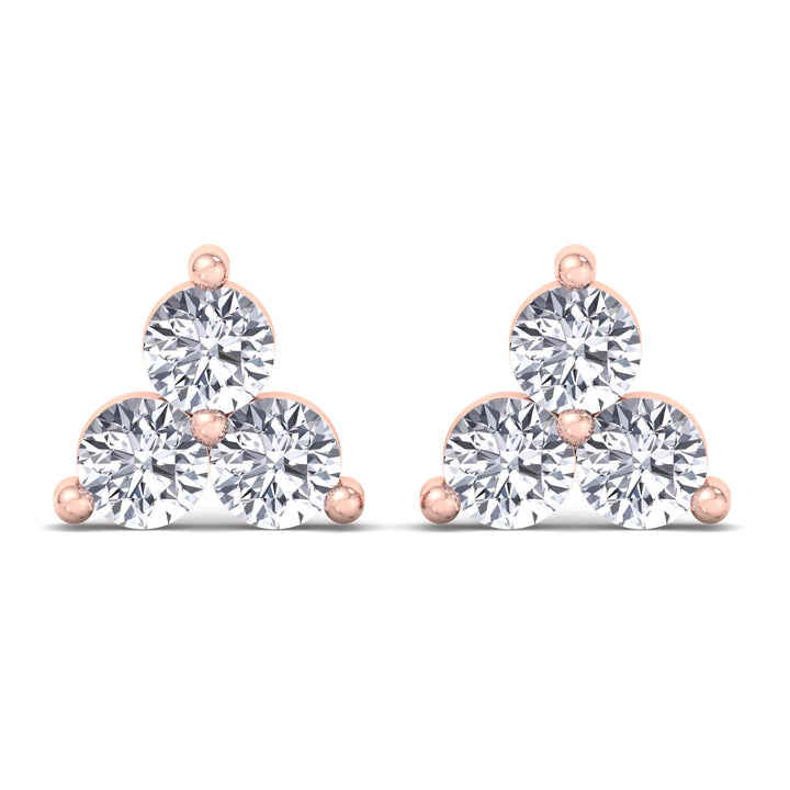 London 3 Piece Rose Gold Diamond Studs