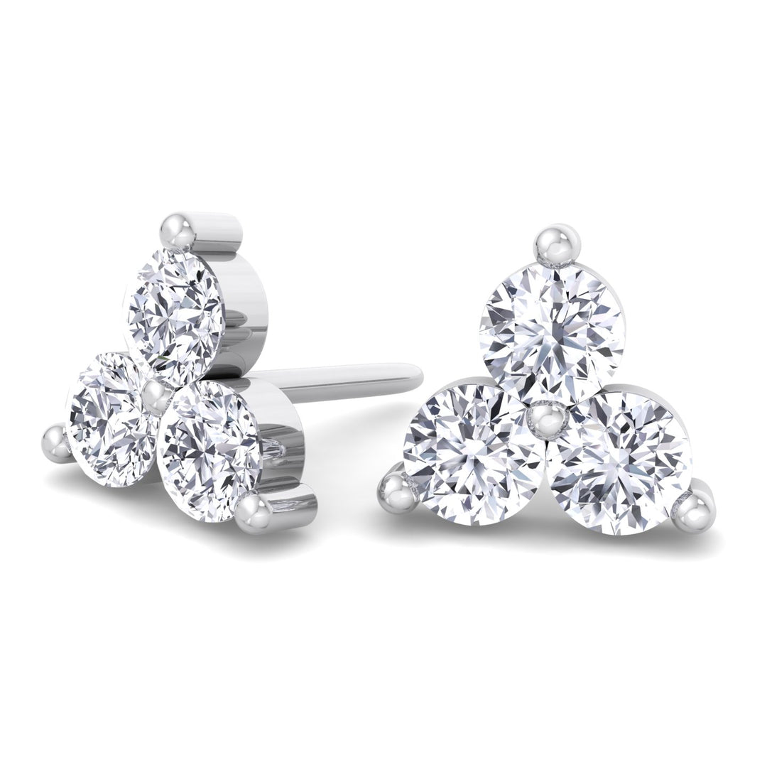 London 3 Piece White Gold Diamond Studs