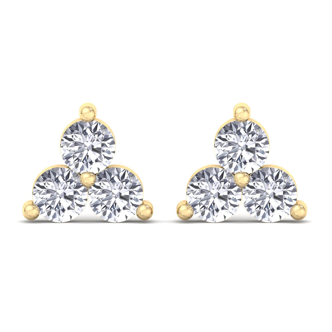 London 3 Piece Yellow Gold Diamond Studs