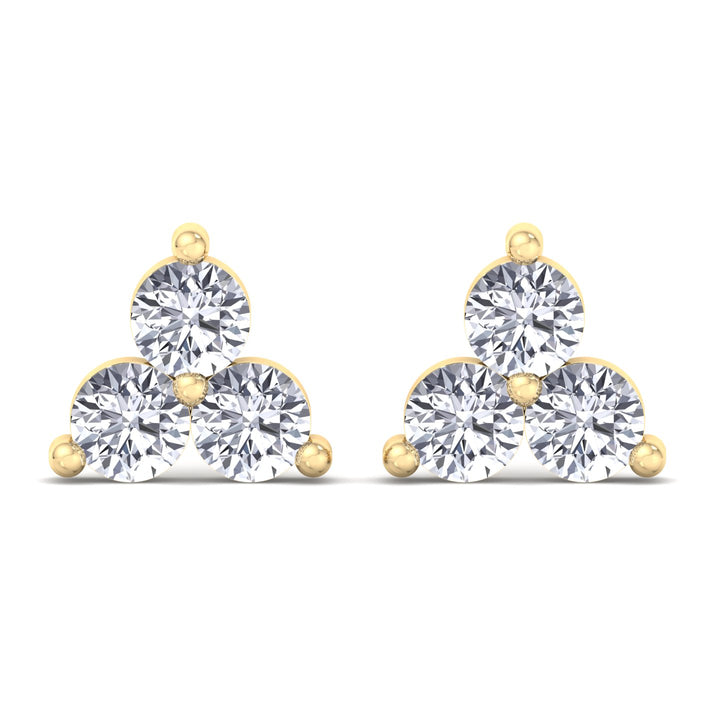 London 3 Piece Yellow Gold Diamond Studs