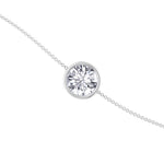 14K white gold Rolo chain diamond bracelet
