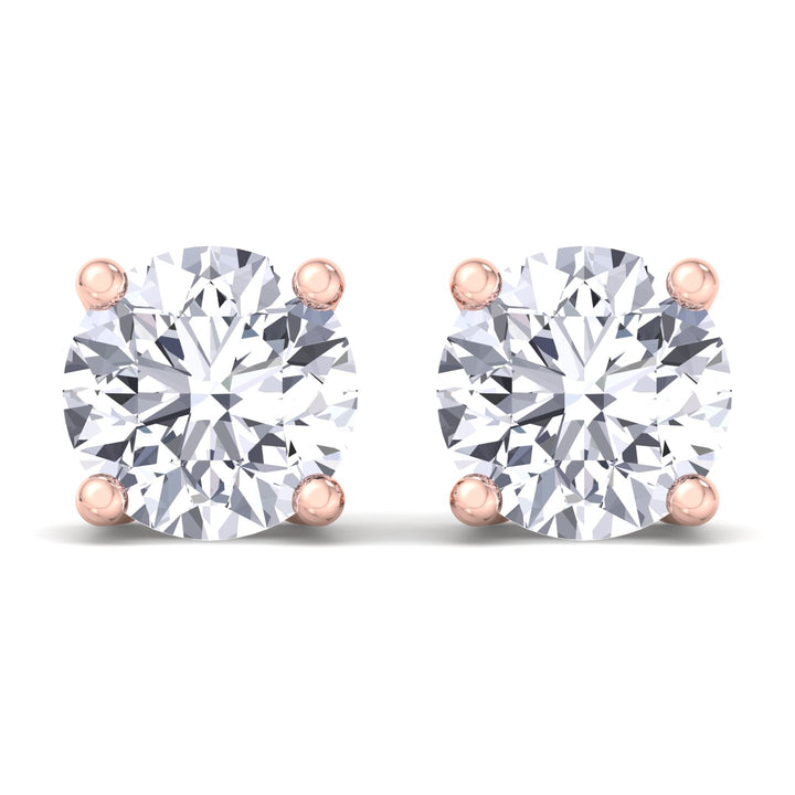 Men's Round Diamond Studs, Rose 