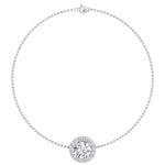 Natural diamond halo Rolo bracelet 14K white gold