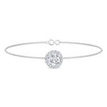 Natural diamond Rolo bracelet with halo setting