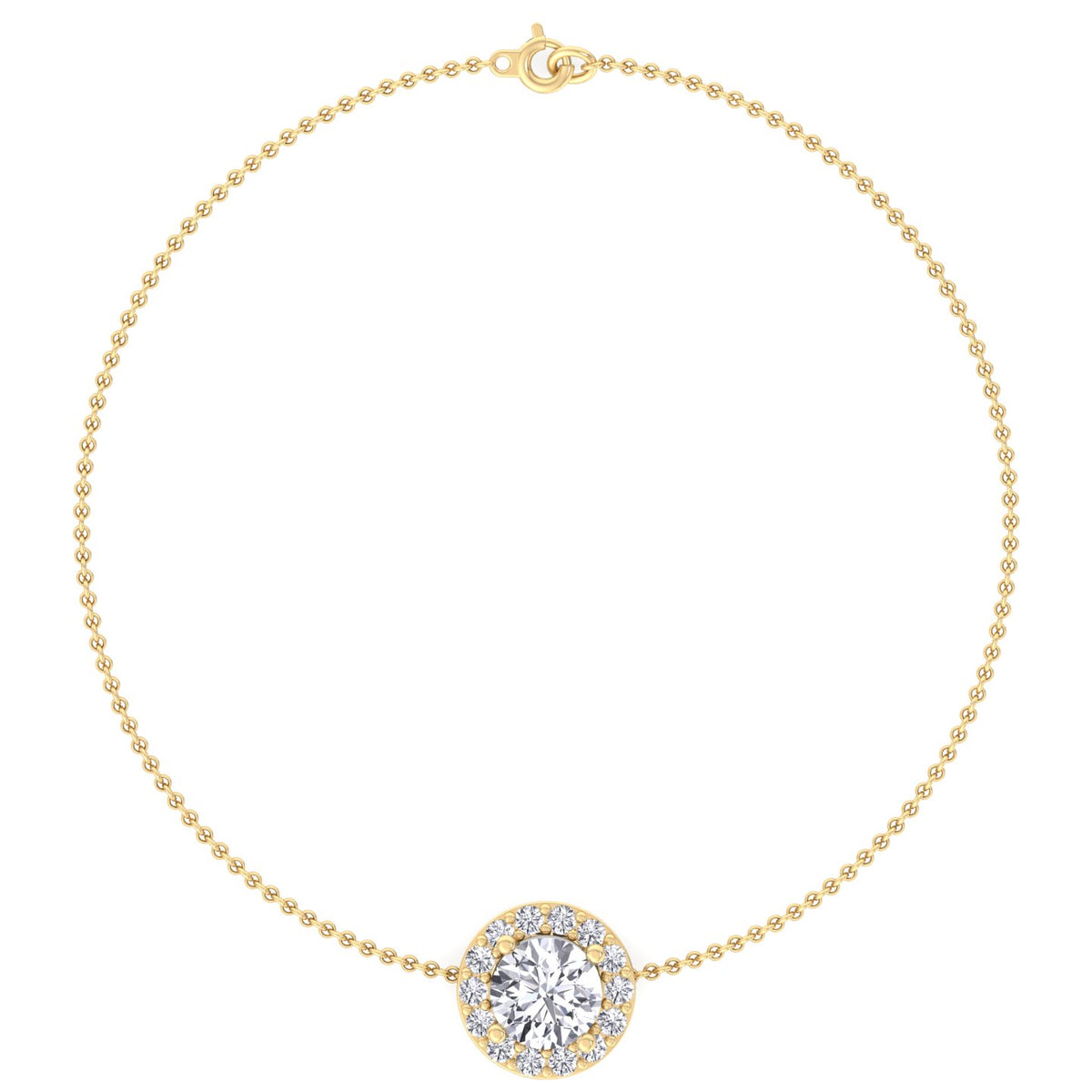14K gold natural diamond Rolo chain bracelet