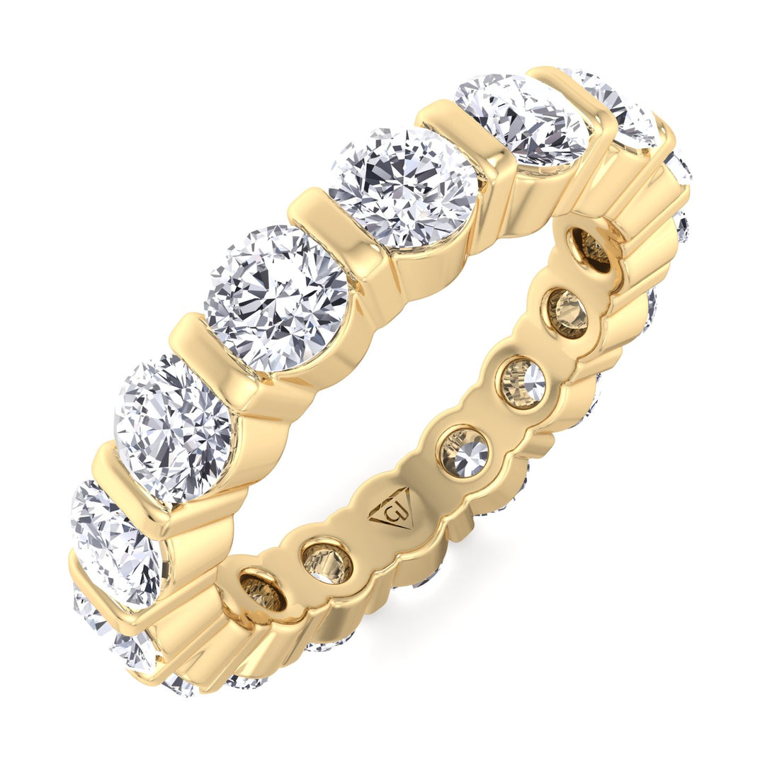 Panama Bar Set Diamond Eternity Band yellow gold
