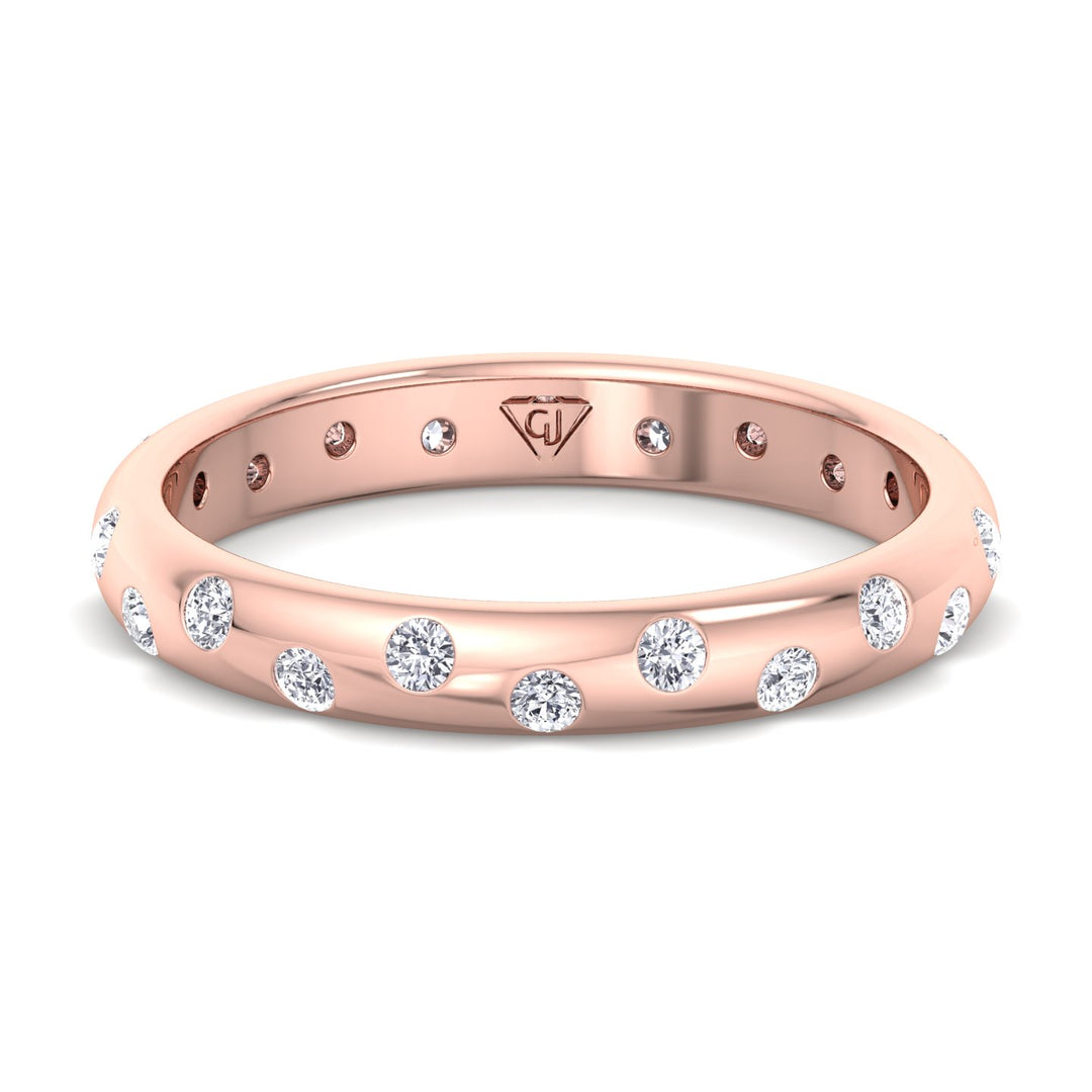 Parma-Gypsy Set Eternity Band, Rose Gold, Front