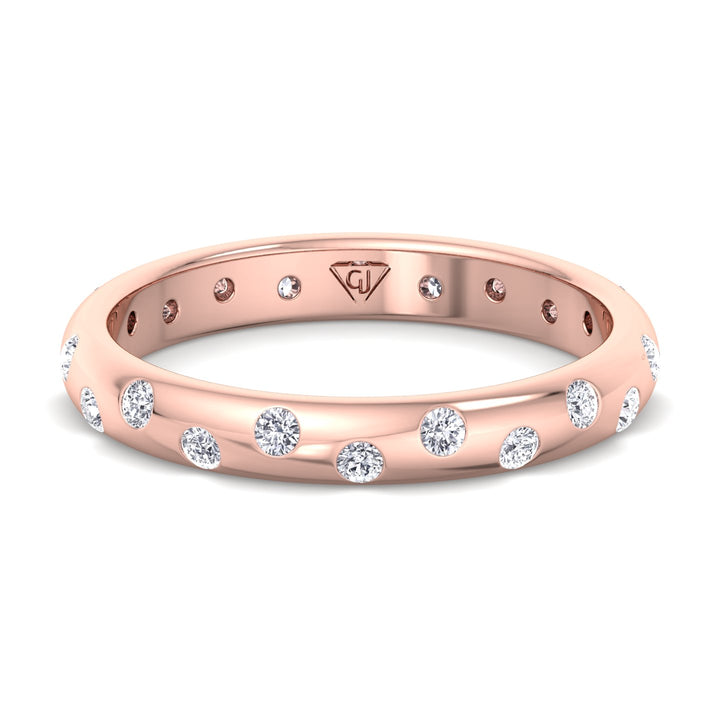 Parma-Gypsy Set Eternity Band, Rose Gold, Front