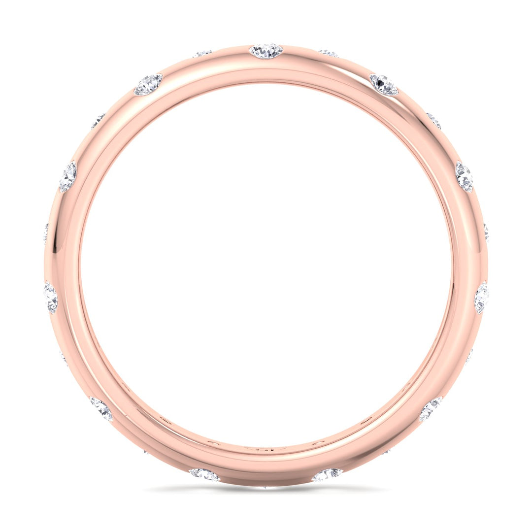 Parma-Gypsy Set Eternity Band, Rose Gold, Profile