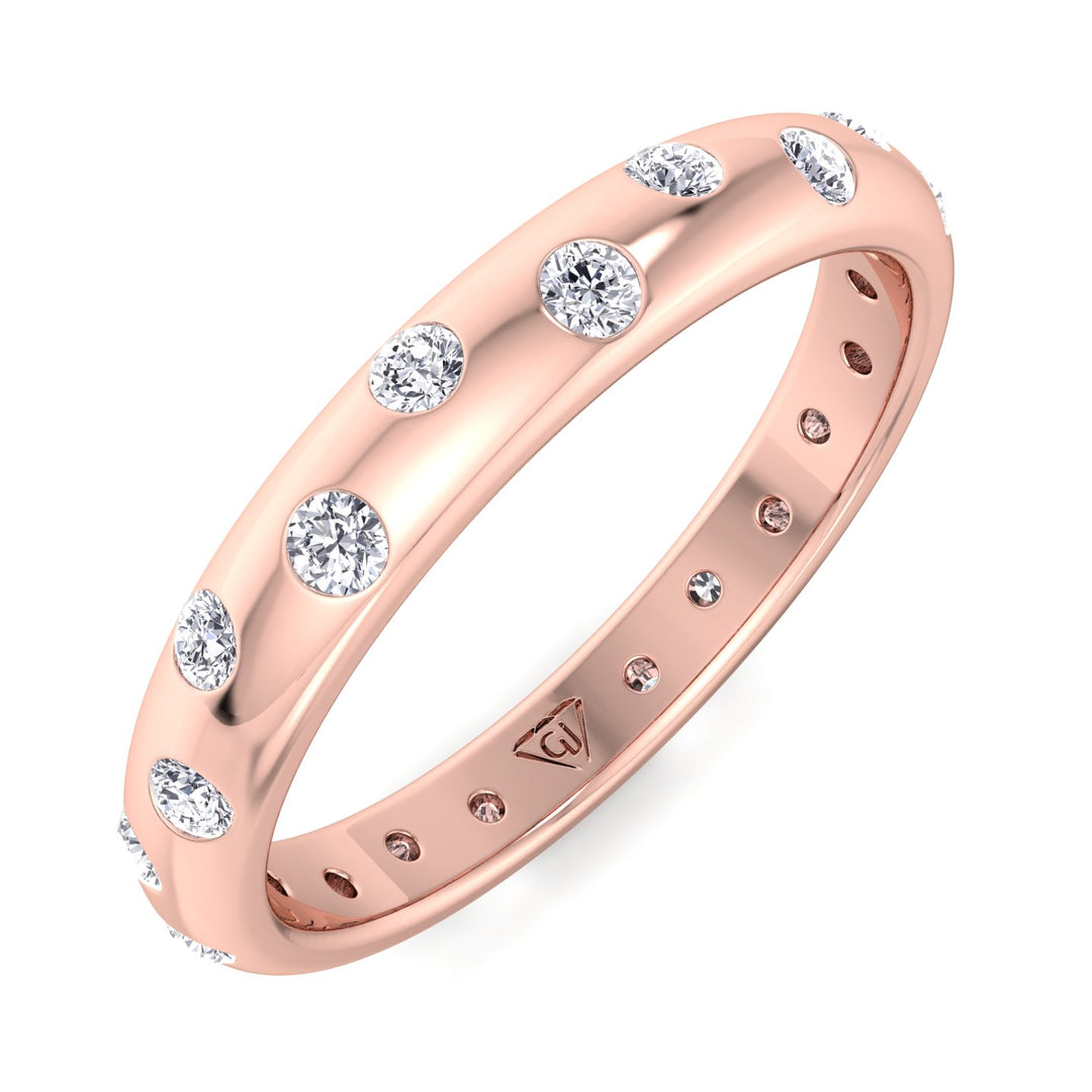Parma-Gypsy Set Eternity Band, Rose Gold, Top Down