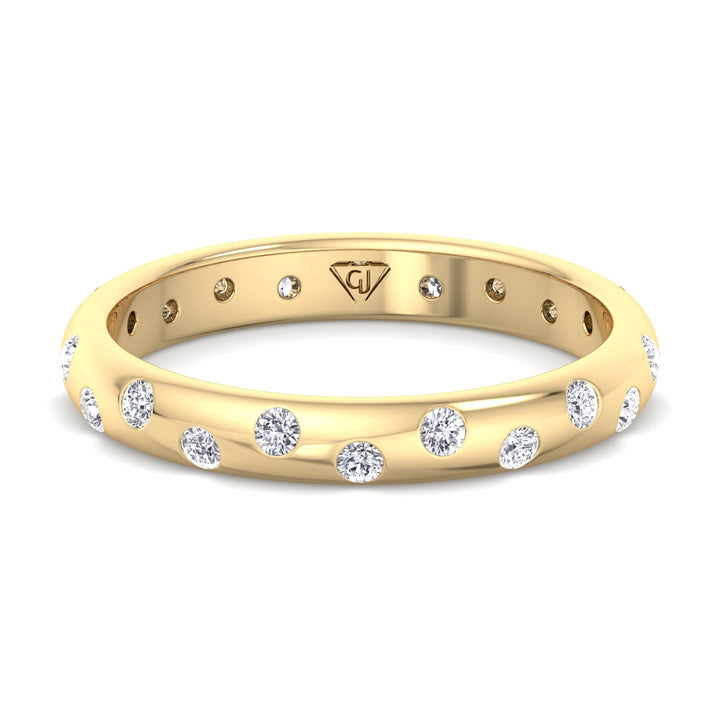 Parma-Gypsy Set Eternity Band, Yellow Gold, Front