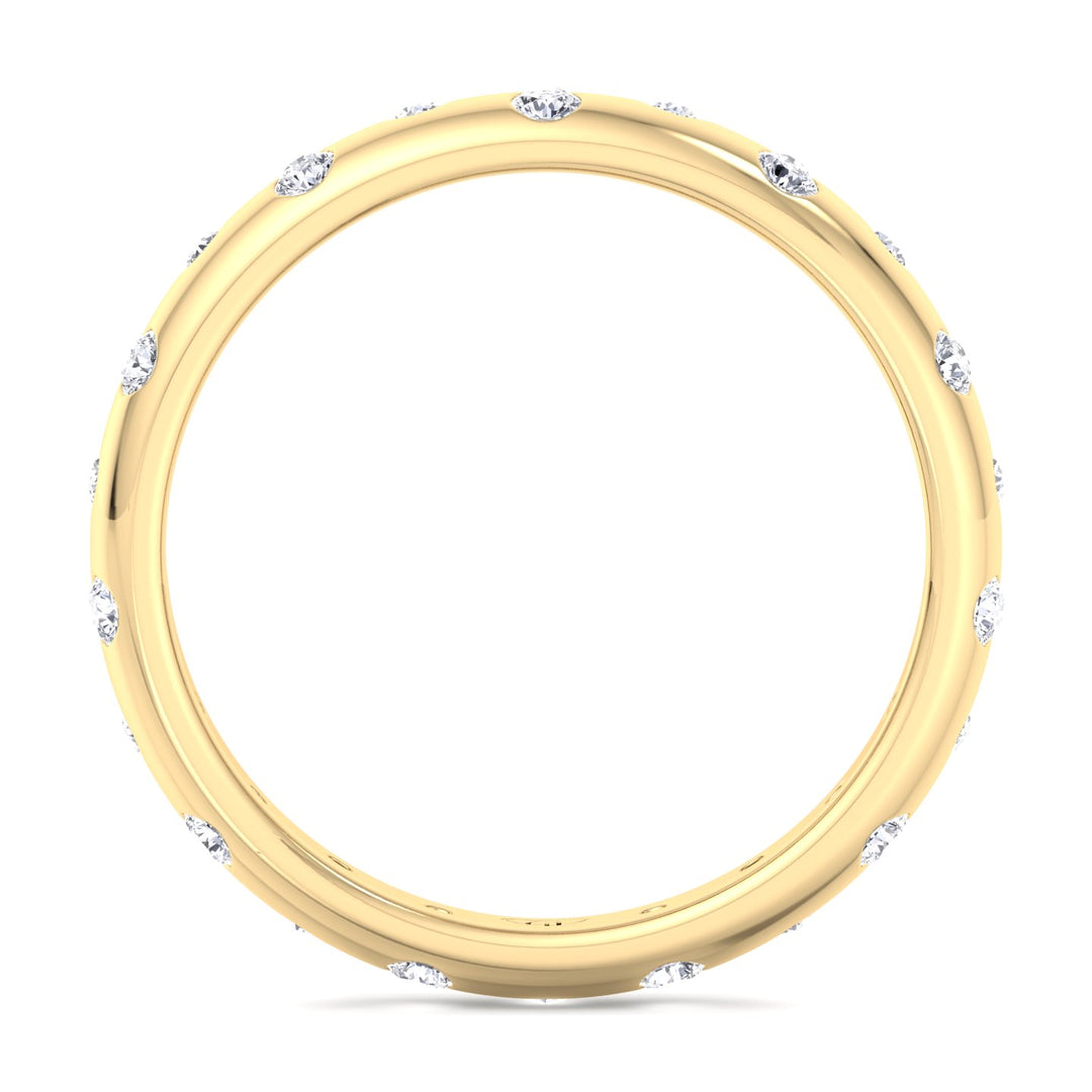 Parma-Gypsy Set Eternity Band, Yellow Gold, Profile