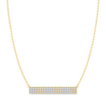 1/2 Carat Pave Set Diamond Bar Pendant, Yellow Gold