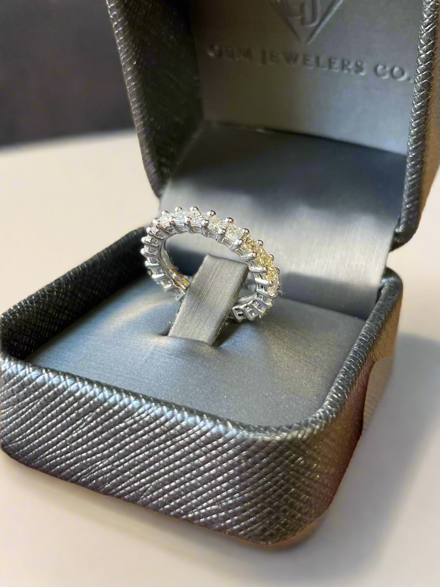 Princess Cut Natural Diamond Eternity Band, Packaged